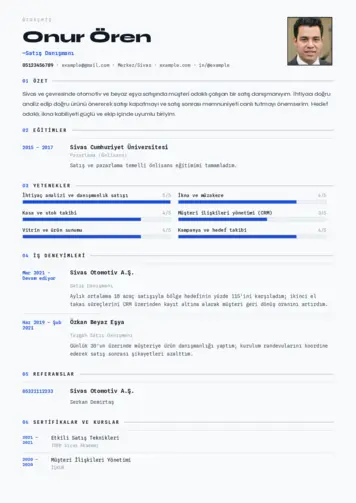 Satış Danışmanı CV Örnekleri cv indir
